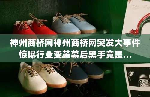 神州商桥网神州商桥网突发大事件惊曝行业变革幕后黑手竟是...